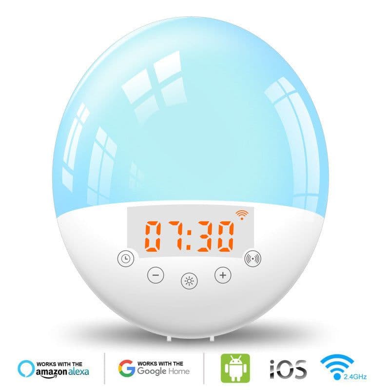 image-wifi voice control smart wake-up light alarm clock sunrise natural wake-up light