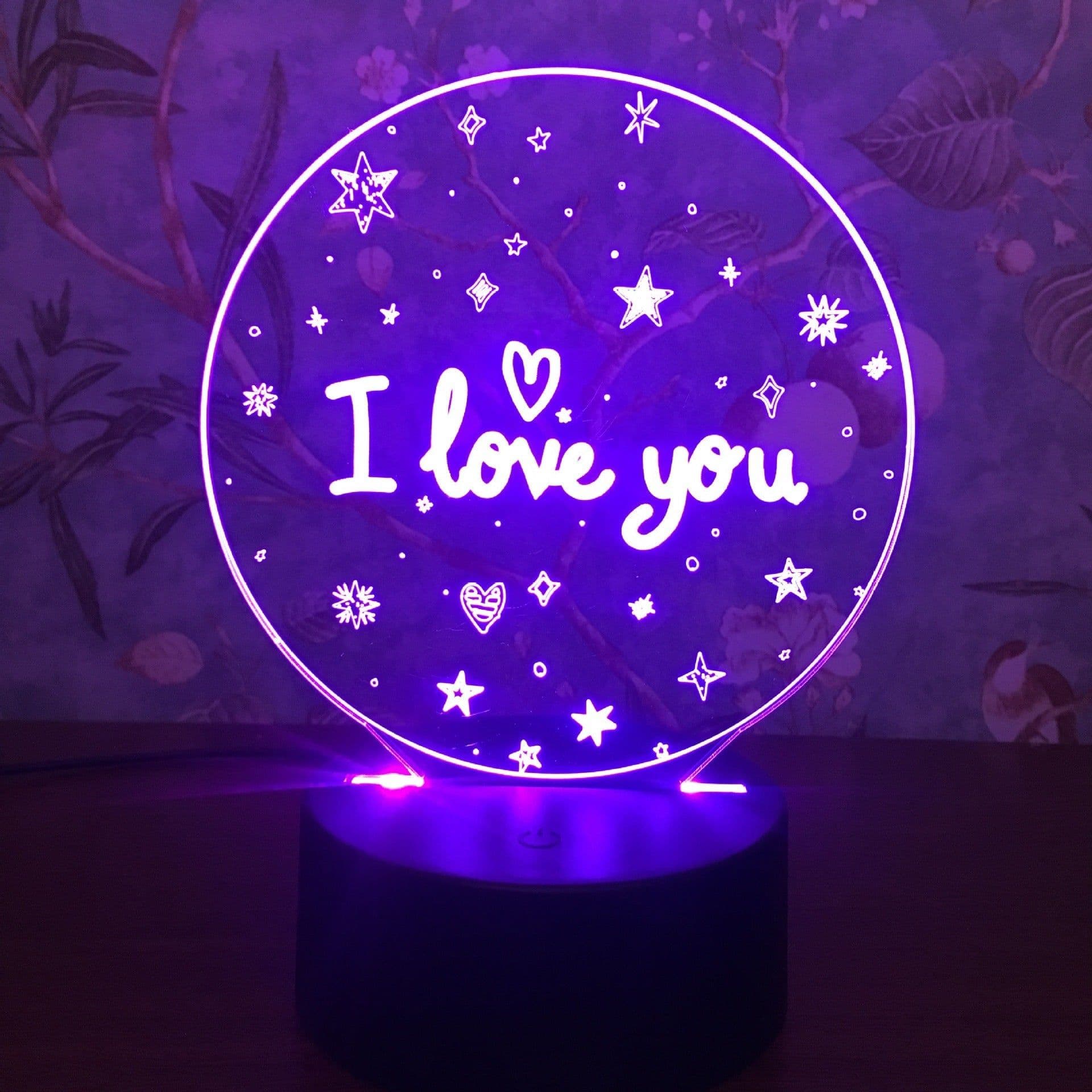 image-I LOVE YOU colorful 3D lights