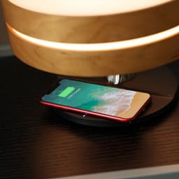 image-Round Intelligent Music Bluetooth Speaker Bed Lamp WiFi Circle Tree Of Led Light Wireless Charging For Living Room