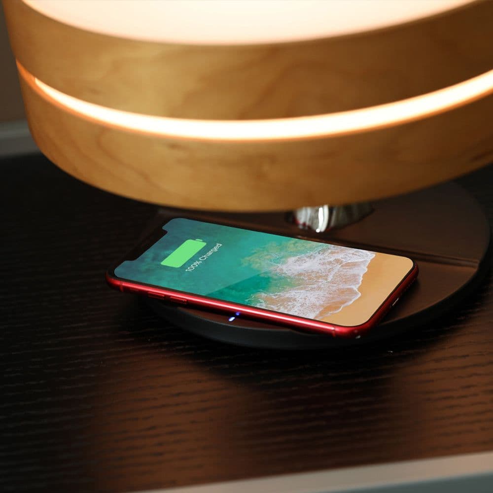 image-Round Intelligent Music Bluetooth Speaker Bed Lamp WiFi Circle Tree Of Led Light Wireless Charging For Living Room