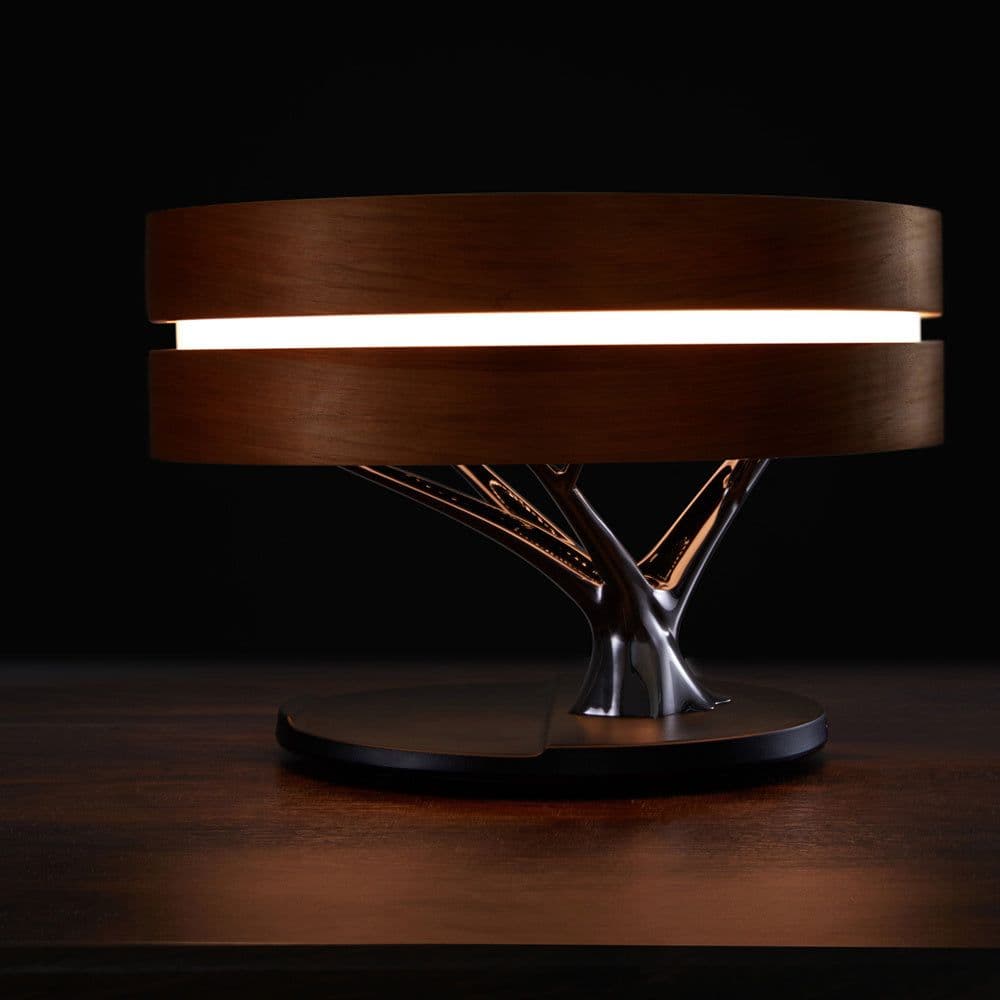 image-Round Intelligent Music Bluetooth Speaker Bed Lamp WiFi Circle Tree Of Led Light Wireless Charging For Living Room
