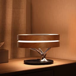 image-Round Intelligent Music Bluetooth Speaker Bed Lamp WiFi Circle Tree Of Led Light Wireless Charging For Living Room