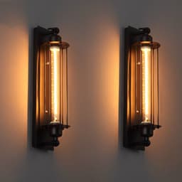 image-Industrial style retro wrought iron flute wall lamp