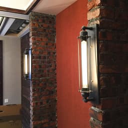 image-Industrial style retro wrought iron flute wall lamp