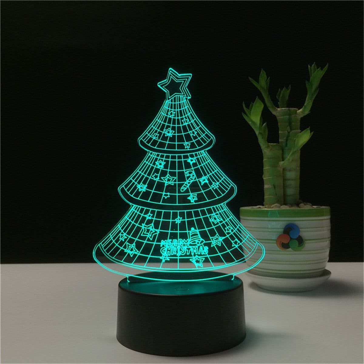 image-Christmas 3D table lamp colorful touch acrylic atmosphere light