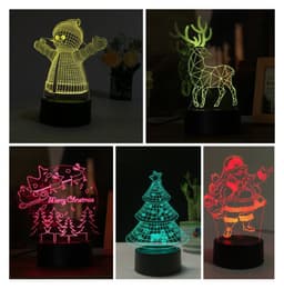 image-Christmas 3D table lamp colorful touch acrylic atmosphere light