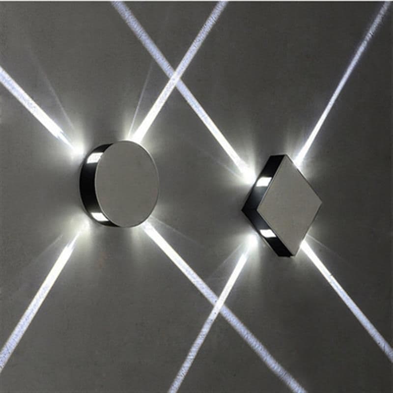 image-Modern simple square round LED aluminum wall light