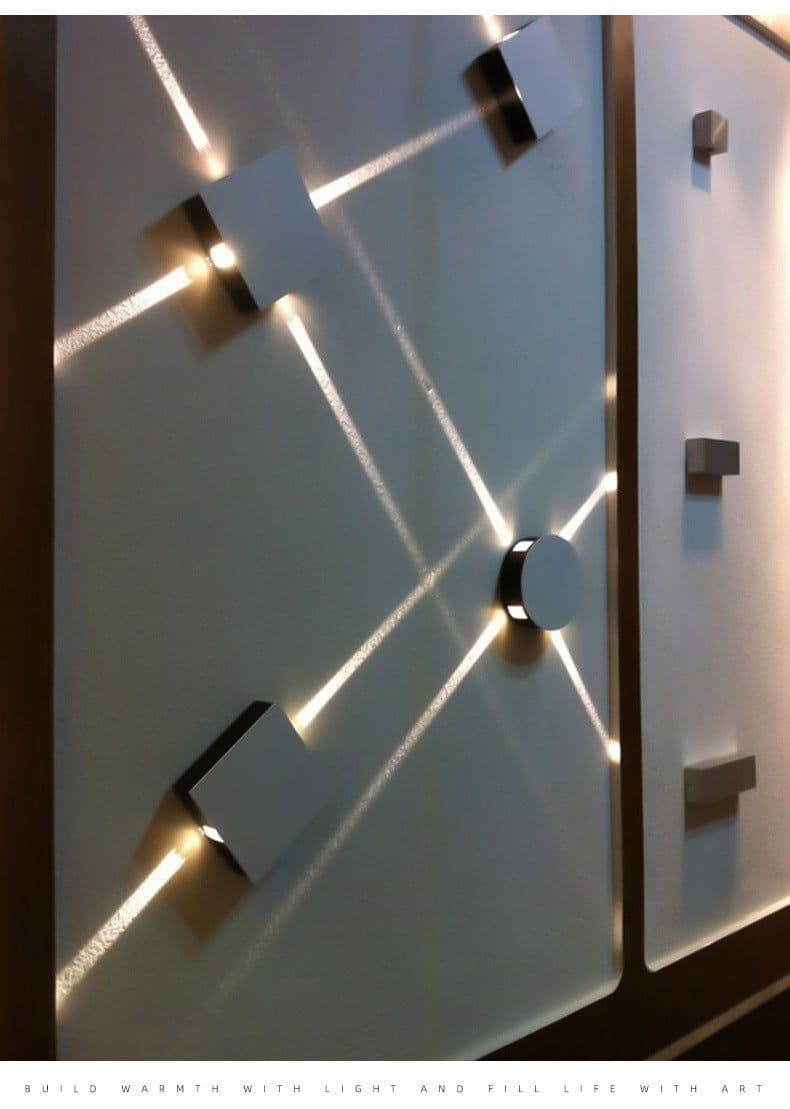 image-Modern simple square round LED aluminum wall light