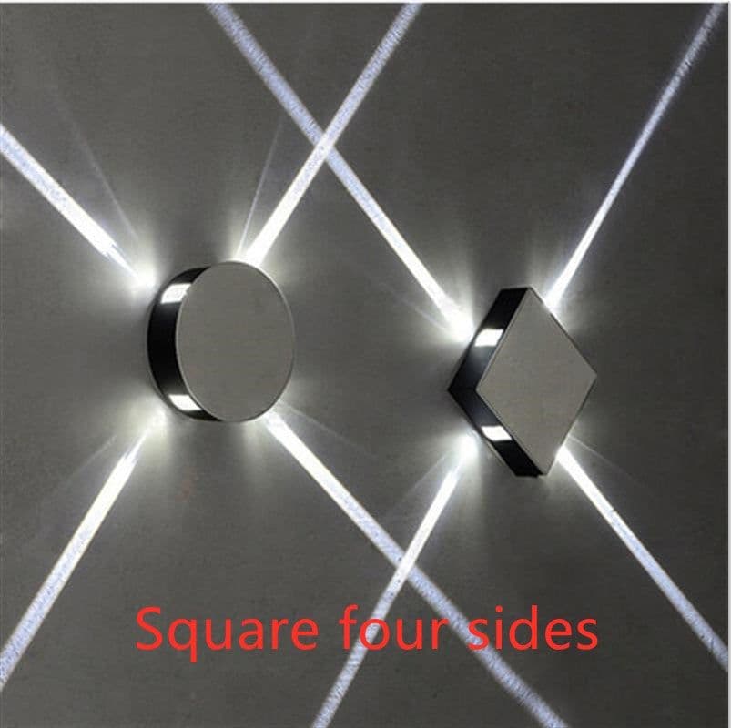 image-Modern simple square round LED aluminum wall light
