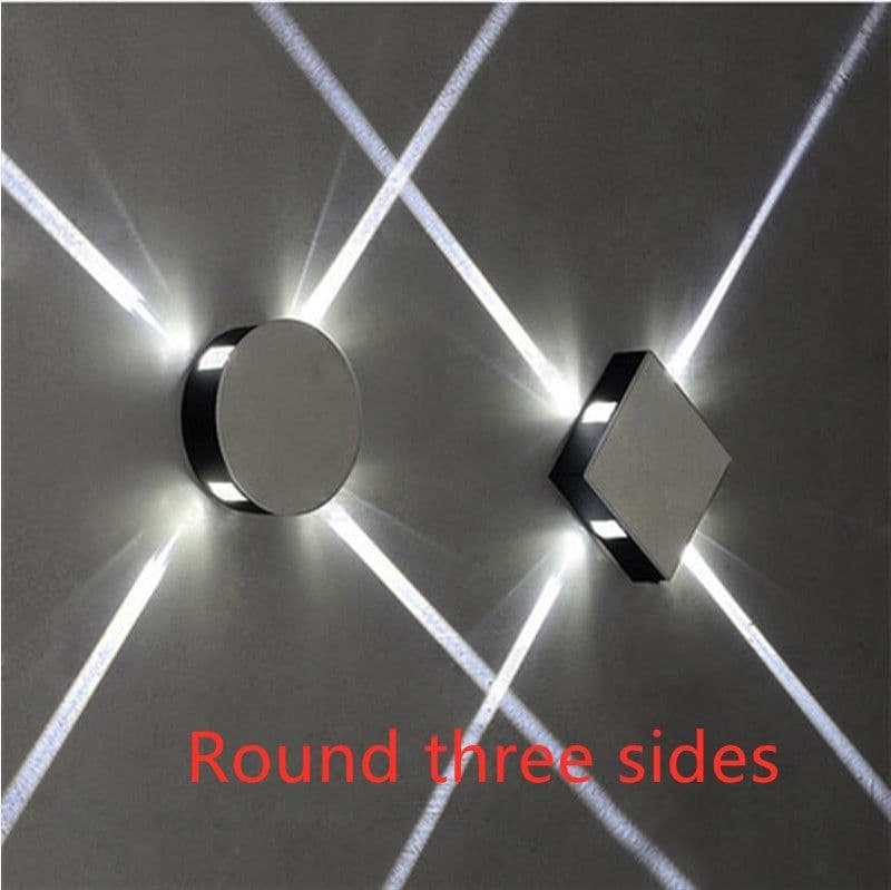 image-Modern simple square round LED aluminum wall light