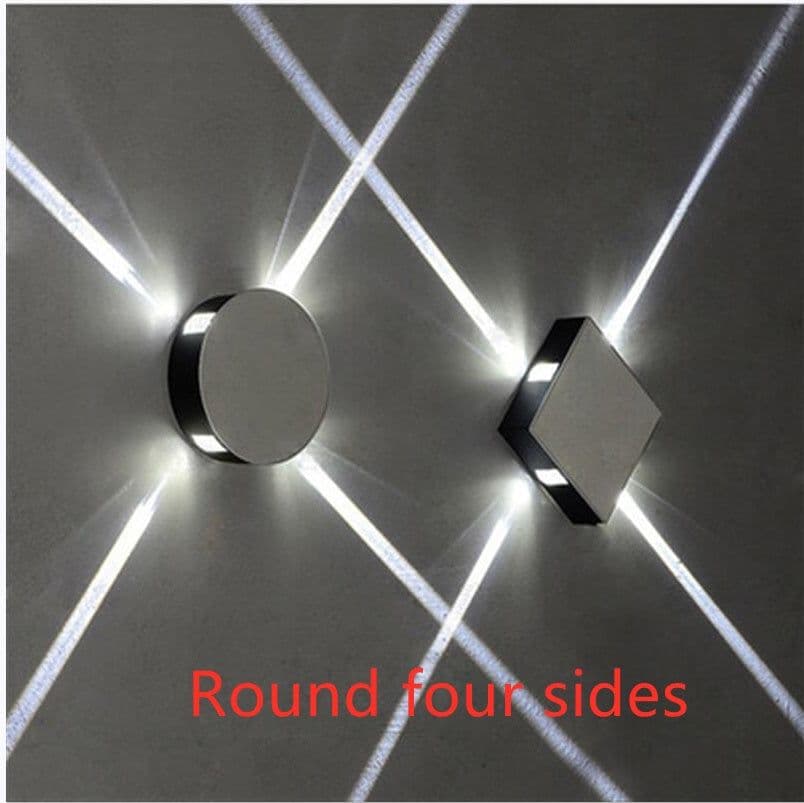 image-Modern simple square round LED aluminum wall light