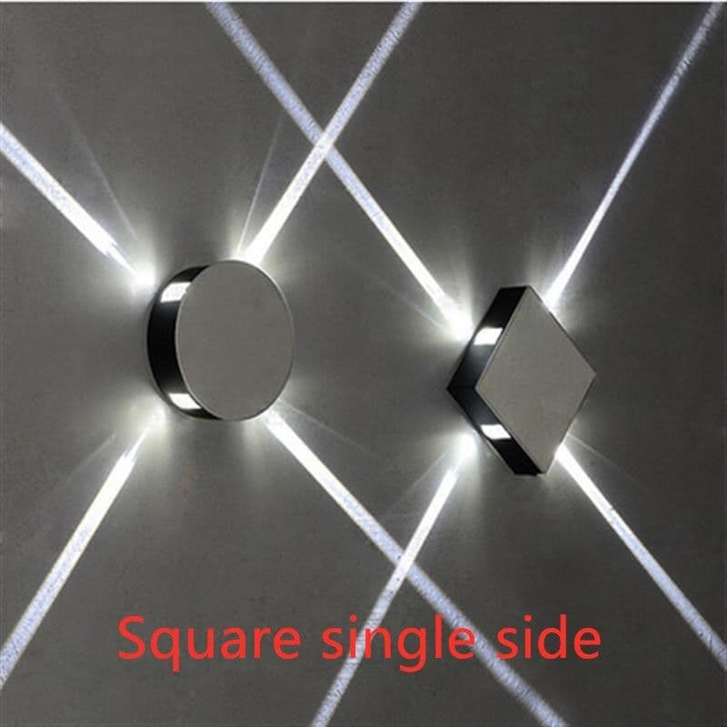 image-Modern simple square round LED aluminum wall light