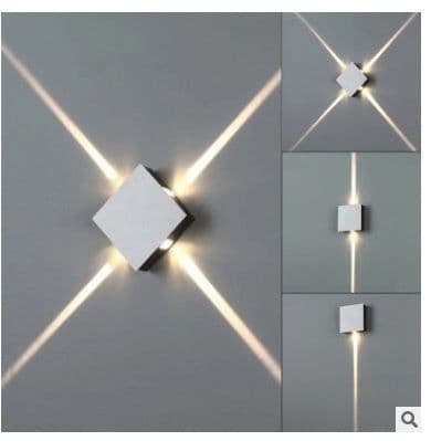 image-Modern simple square round LED aluminum wall light