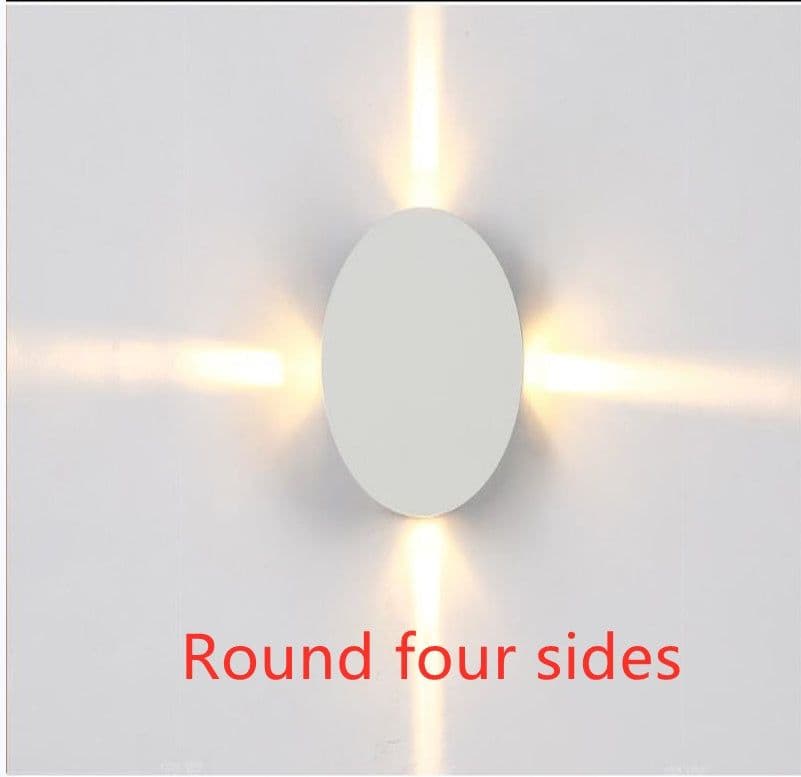 image-Modern simple square round LED aluminum wall light