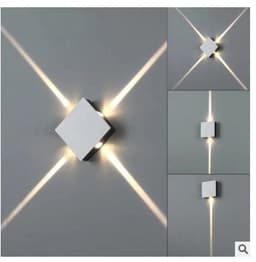 image-Modern simple square round LED aluminum wall light