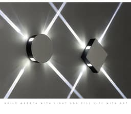 image-Modern simple square round LED aluminum wall light