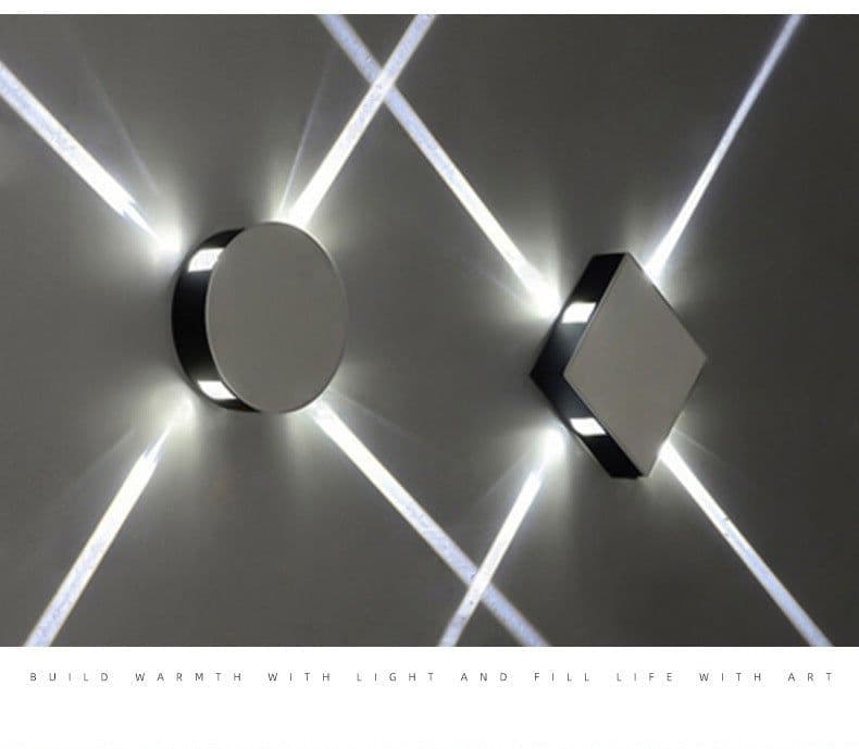 image-Modern simple square round LED aluminum wall light