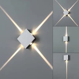 image-Modern simple square round LED aluminum wall light
