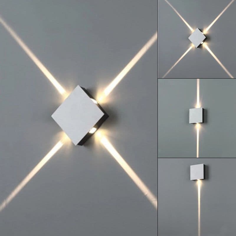 image-Modern simple square round LED aluminum wall light