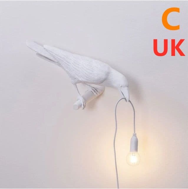 image-Creative Auspicious Bird Resin Wall Lamp Decoration