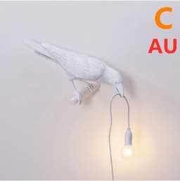image-Creative Auspicious Bird Resin Wall Lamp Decoration