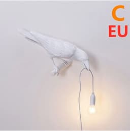 image-Creative Auspicious Bird Resin Wall Lamp Decoration