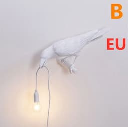 image-Creative Auspicious Bird Resin Wall Lamp Decoration