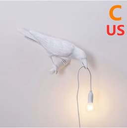 image-Creative Auspicious Bird Resin Wall Lamp Decoration