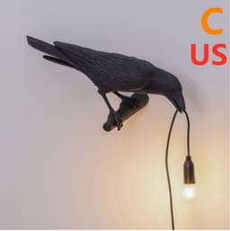 image-Creative Auspicious Bird Resin Wall Lamp Decoration