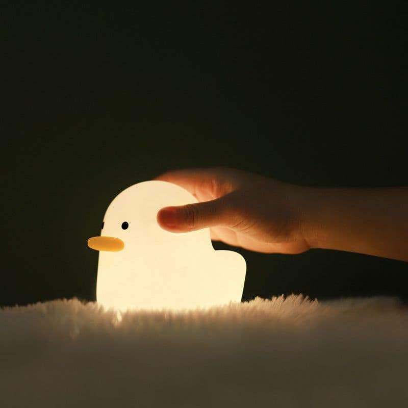image-Nordic Cute Lovely Cartoon Dull Duck Led Night Light Silicone USB Charging NightLight Holiday Gifts Kids Room Bedside Bedroom