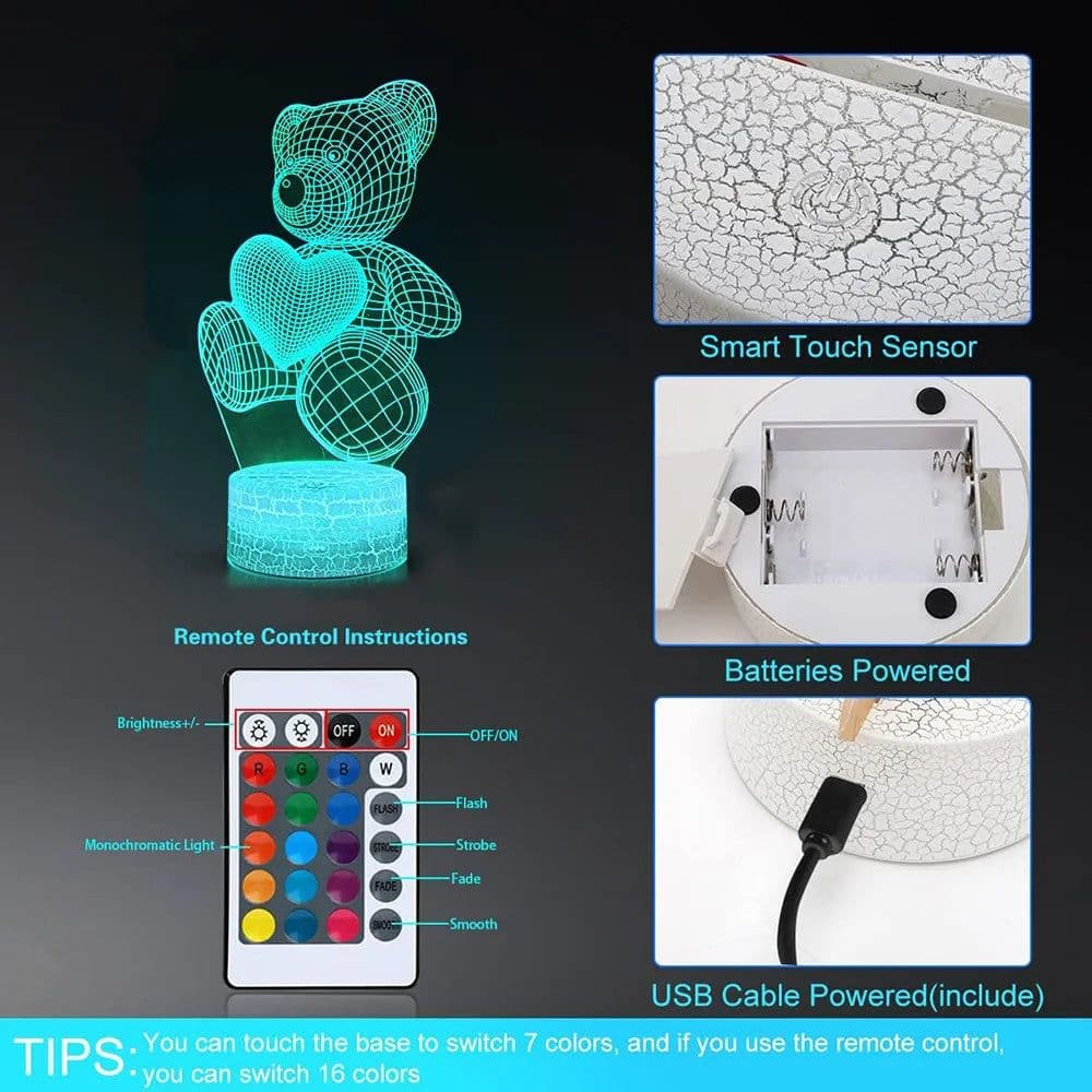 image-3D Lamp Acrylic USB LED Night Lights Neon Sign Lamp Xmas Christmas Decorations For Home Bedroom Birthday Decor Valentines Day Gifts