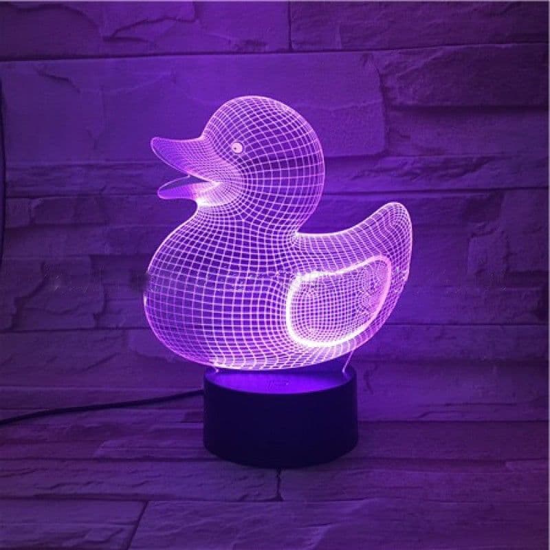 image-Little yellow duck 3D night light creative cartoon table lamp