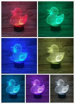 image-Little yellow duck 3D night light creative cartoon table lamp
