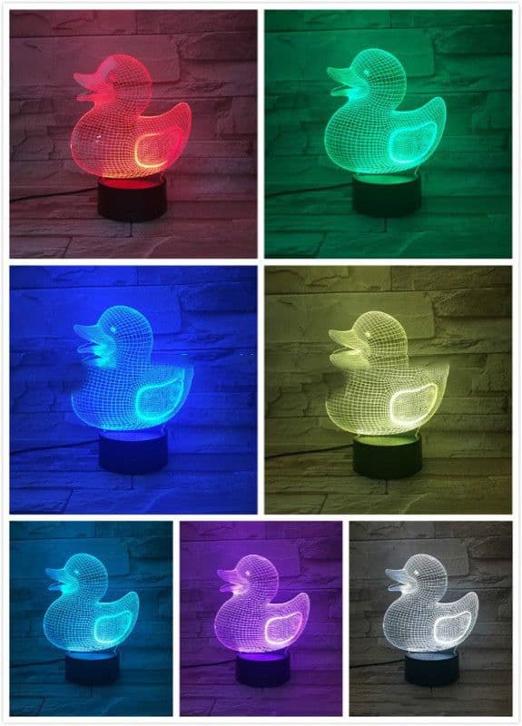 image-Little yellow duck 3D night light creative cartoon table lamp