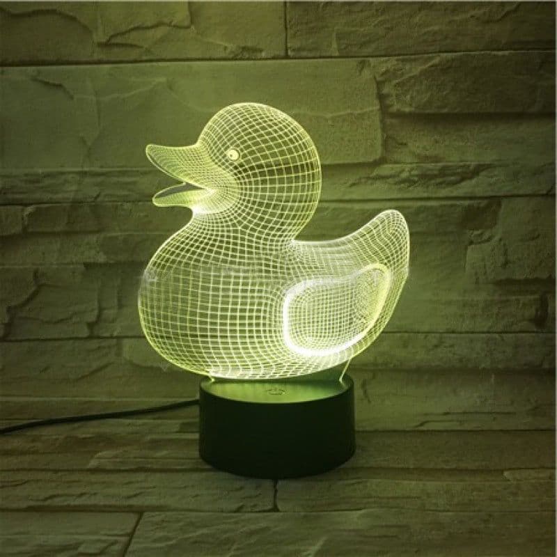 image-Little yellow duck 3D night light creative cartoon table lamp