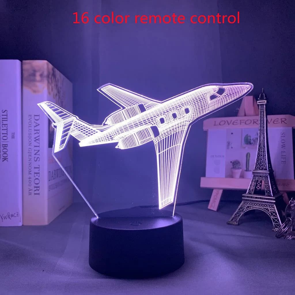 image-Custom 3d Lamp Airplane Hologram Baby Night Light Cool Name Customization Nightlight for Child Bedroom Decor 3d Led Night Light