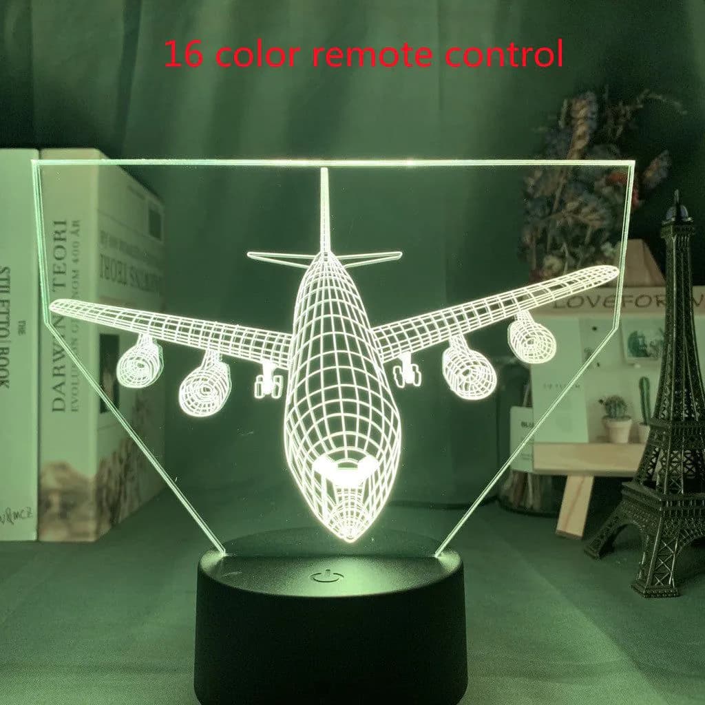 image-Custom 3d Lamp Airplane Hologram Baby Night Light Cool Name Customization Nightlight for Child Bedroom Decor 3d Led Night Light