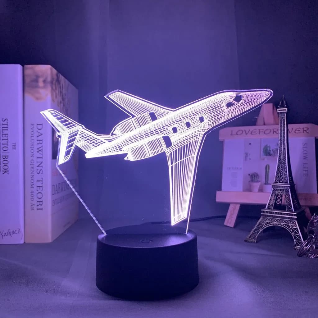 image-Custom 3d Lamp Airplane Hologram Baby Night Light Cool Name Customization Nightlight for Child Bedroom Decor 3d Led Night Light