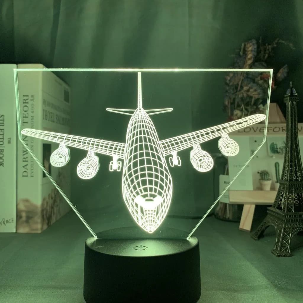 image-Custom 3d Lamp Airplane Hologram Baby Night Light Cool Name Customization Nightlight for Child Bedroom Decor 3d Led Night Light
