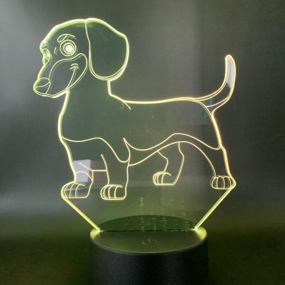 image-Dachshund 3D Night Light Desk USB Battery Decorative Light