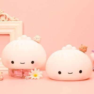 image-Soft Silicone Food and Play Steamed Buns Pat Light And Sleep Night Light