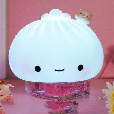image-Soft Silicone Food and Play Steamed Buns Pat Light And Sleep Night Light