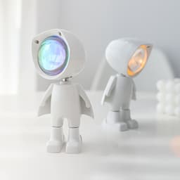 image-Rainbow Sunset Light Projector Lamp Atmosphere Led Night Light Romantic Mood Light Projector For Home Room Background Wall Decor Cute Robot Night Light Perfect For Home Decor