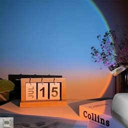 image-Rainbow Sunset Light Projector Lamp Atmosphere Led Night Light Romantic Mood Light Projector For Home Room Background Wall Decor Cute Robot Night Light Perfect For Home Decor