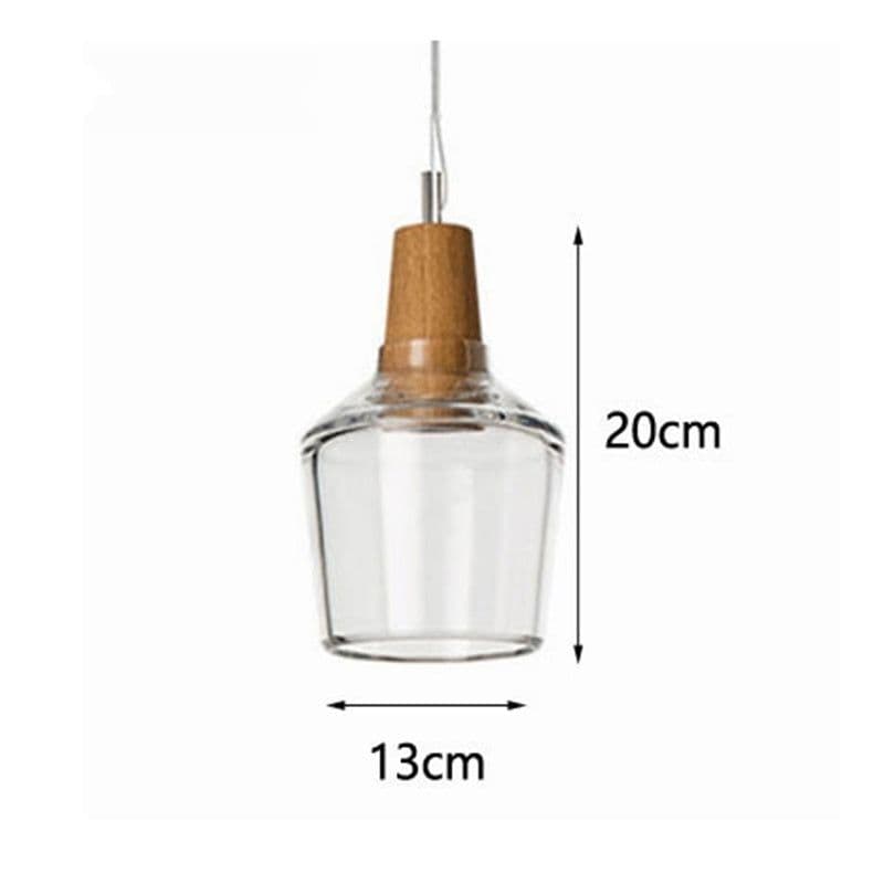 image-Modern Led Glass Pendant Light Fixture With Wood Vintage Rustic Hanging Lamp For Cafe Bar Restaurant Home Deco Loft Lighting