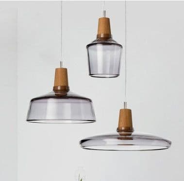 image-Modern Led Glass Pendant Light Fixture With Wood Vintage Rustic Hanging Lamp For Cafe Bar Restaurant Home Deco Loft Lighting