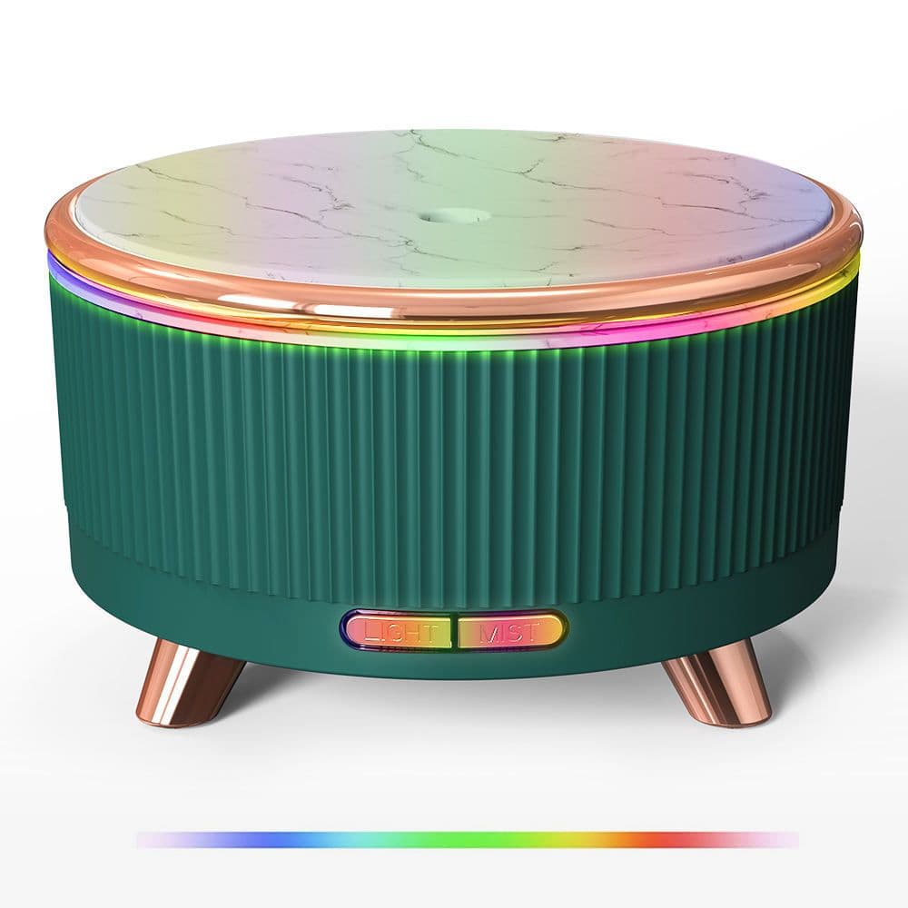 image-Ultrasonic Aroma Diffuser Wood Grain Home Mini 500ml Humidifier Desktop Large Capacity Essential Oil Diffuser