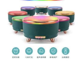 image-Ultrasonic Aroma Diffuser Wood Grain Home Mini 500ml Humidifier Desktop Large Capacity Essential Oil Diffuser