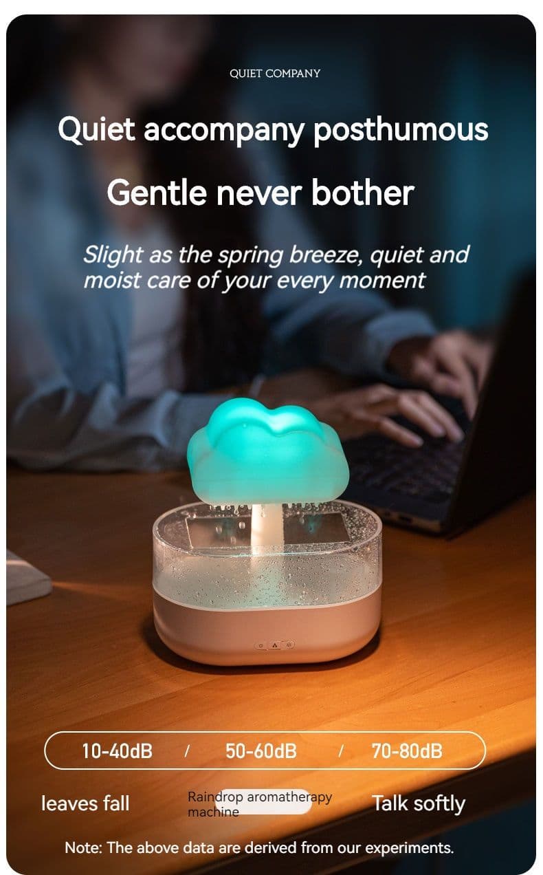 image-200ML Rain Cloud Humidifier Water Drip Rain Cloud Diffuser With Essential Oils Aroma Diffuser