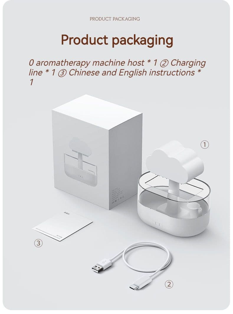 image-200ML Rain Cloud Humidifier Water Drip Rain Cloud Diffuser With Essential Oils Aroma Diffuser